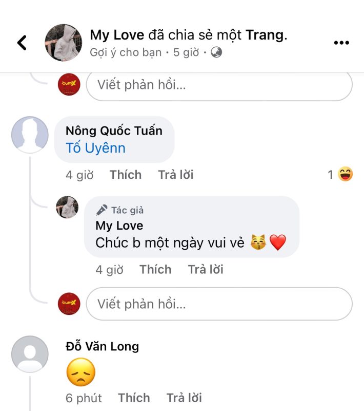 Bình luận có tag tên bạn bè