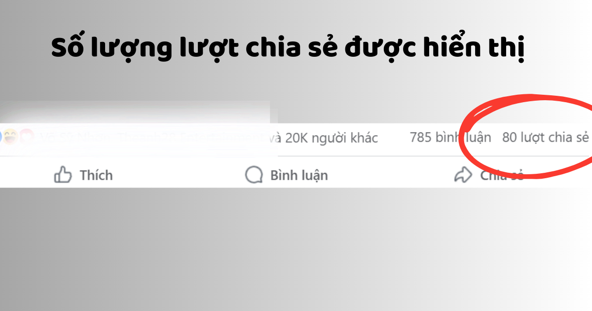 Lượt chia sẻ được hiển thị trên Fanpage