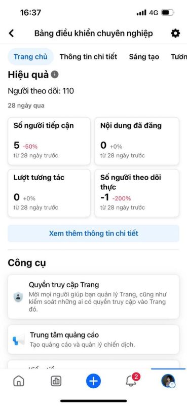 Thống kê số liệu từ người dùng follow thật