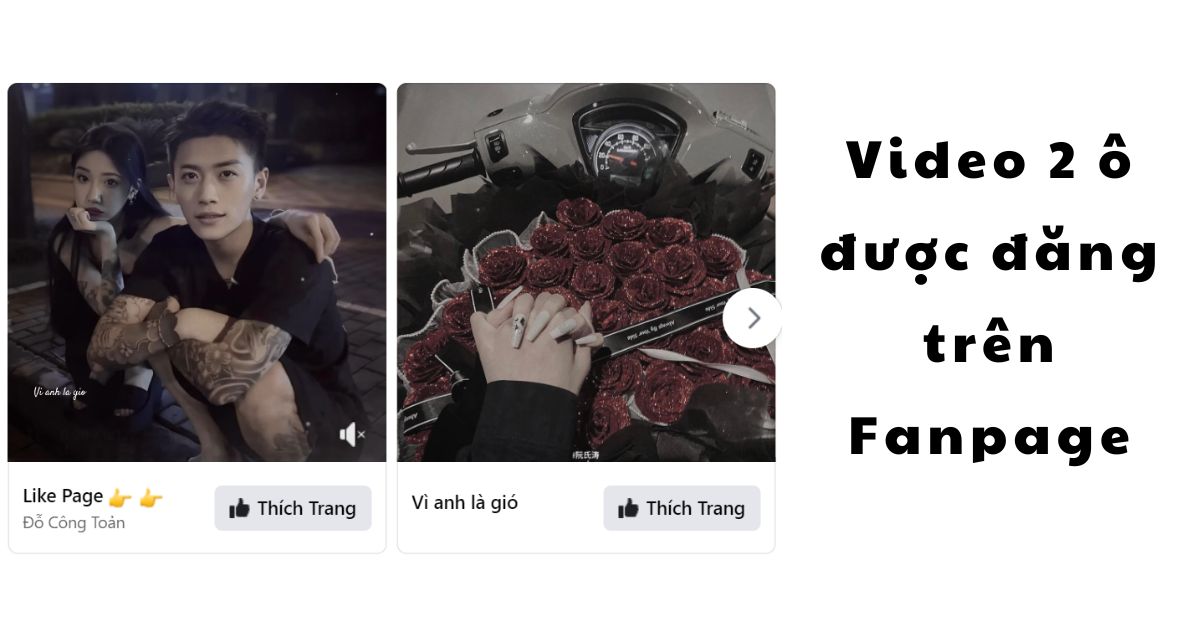 Mẫu video 2 ô được đăng trên Fanpage Facebook